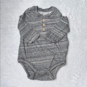 (3 for $10) baby gap Gray Striped bodysuit One Piece